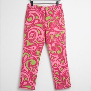 Loudmouth Vibrant Pink and Green Swirl Men’s Golf Pants size 36 x 32